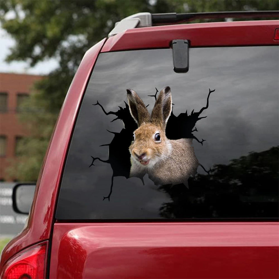 Rabbit Crack Decor Decal Funny Gifs Custom Sticker Labels Christmas Gift Ideas For Mom - Wildlife & Nature die-cut waterproof vinyl sticker decal