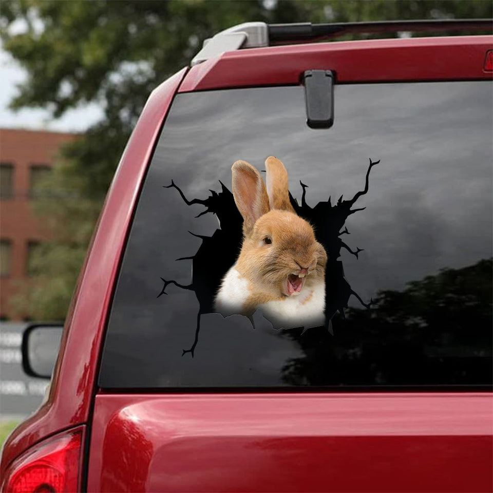 Rabbit Crack Decals Cute A Custom Window Decals Birthday Gifts For Mom - Wildlife & Nature die-cut waterproof vinyl sticker decal