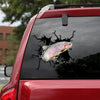 Trout Fish Crack Decal For Wall Cuteness Overloaded Bumper Stickers Gift Delivery - Fishing die-cut waterproof vinyl sticker decal