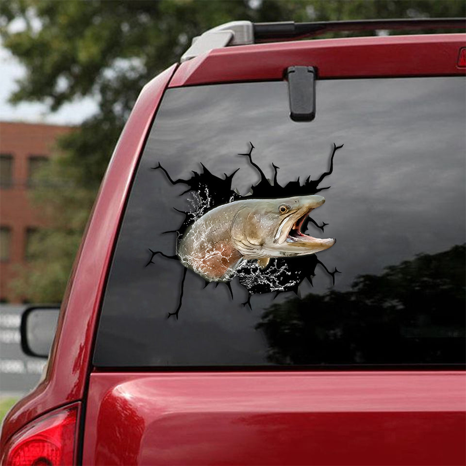 Trout Fish Crack Sticker For Back Window Wiper Your Cute Jeans Stickers Memorial Gifts - Fishing die-cut waterproof vinyl sticker decal