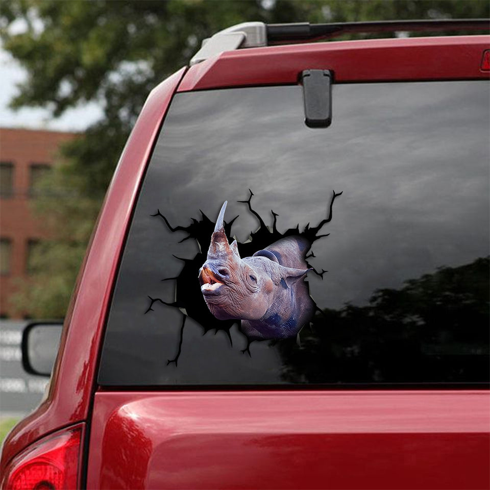 Rhino Crack Decor Decal Funny Memes Outdoor Stickers Retirement Gifts - General die-cut waterproof vinyl sticker decal