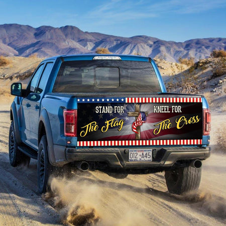 Stand For The Flag Kneel For The Cross truck Tailgate Decal Sticker Wrap Tailgate Wrap Decals For Trucks