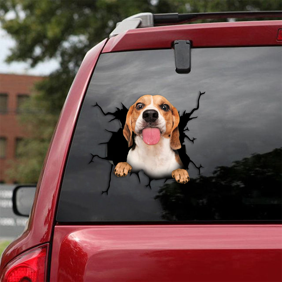 Beagle Crack Bone Sticker Funny Jokes Window Decals For Business Stuffer Ideas For Men - Dog Lovers die-cut waterproof vinyl sticker decal