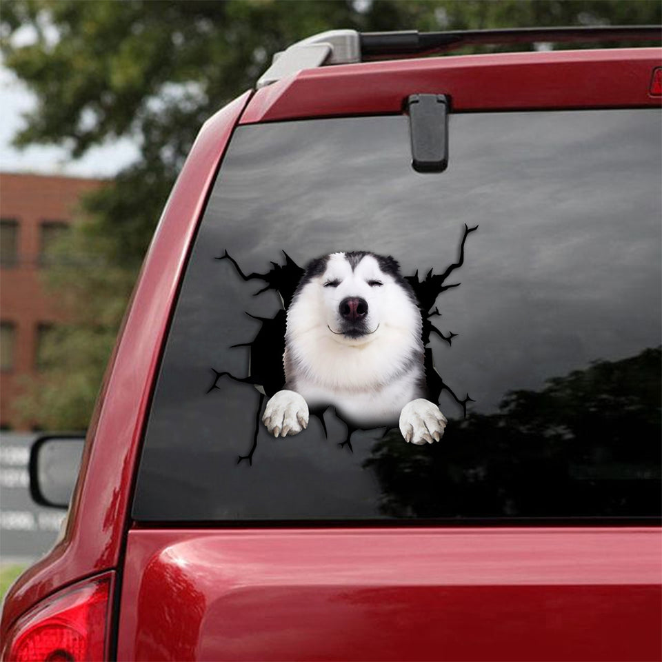 Husky Crack Sticker Sheets Humor Magnetic Stickers Memorial Wind Chimes - Dog Lovers die-cut waterproof vinyl sticker decal