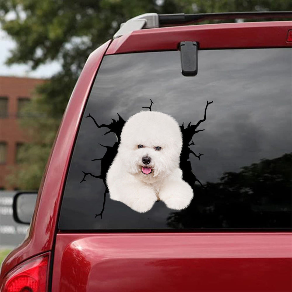 Bichon Crack Decal Window Wiper The Cutest Waterproof Labels New Dad Gifts - Family & Home die-cut waterproof vinyl sticker decal