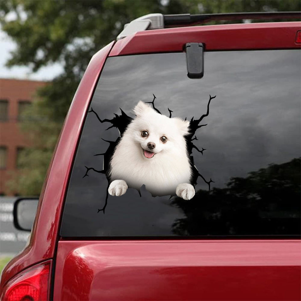 Pomeranian Crack Sticker Album Likeable Vinyl Window Decals Stuffer Ideas - Dog Lovers die-cut waterproof vinyl sticker decal