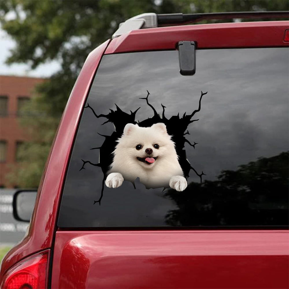 Pomeranian Crack Sticker Pack Funny Jokes Vinyl Window Decals Christmas Gift Ideas For Her - Dog Lovers die-cut waterproof vinyl sticker decal