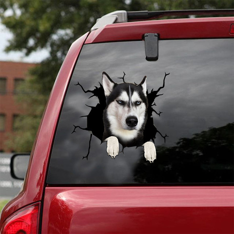 Siberian Husky Crack Stickers For Scrapbooking Likeable Die Cut Stickers Birthday Gift - Dog Lovers die-cut waterproof vinyl sticker decal