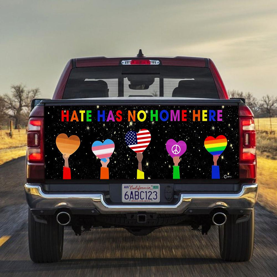 Lgbt Hate Has No Home Here truck Tailgate Decal Sticker Wrap Hate Has No Home Here Tailgate Wrap Decals For Trucks
