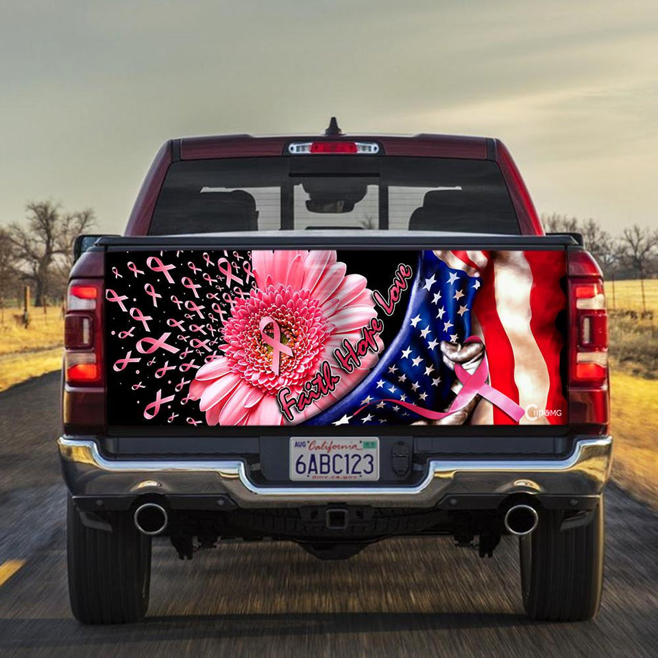 Breast Canctruck Tailgate Decal Sticker Wrap Faith Hope Love Tailgate Wrap Decals For Trucks