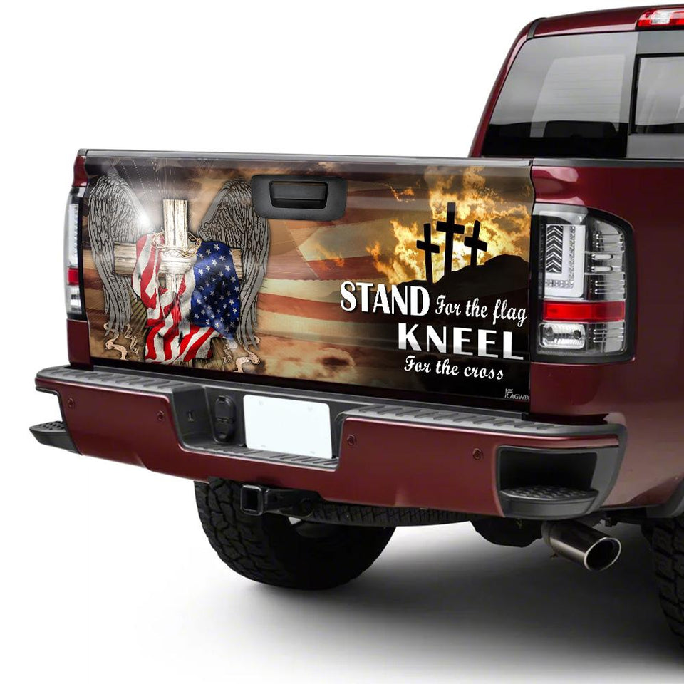 Patriotic Cross American truck Tailgate Decal Sticker Wrap Tailgate Wrap Decals For Trucks