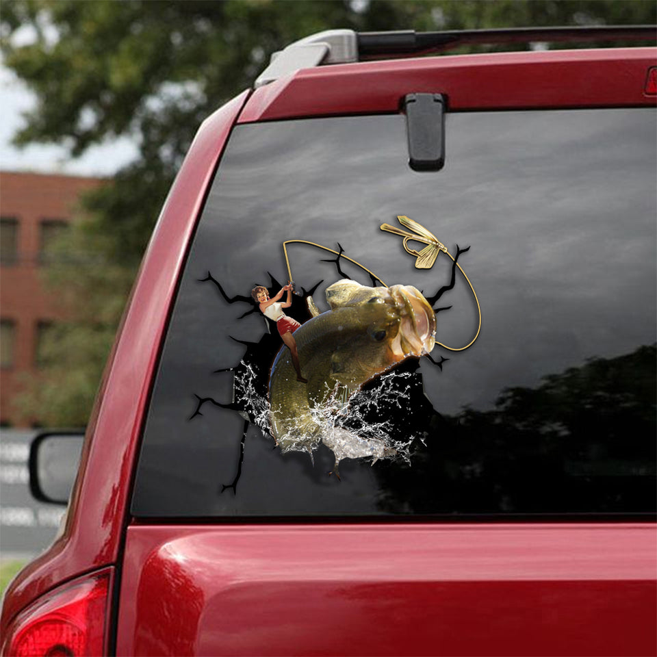 [sk0990-snf-ptd]-cat-fish-crack-car-sticker-fishing-lover