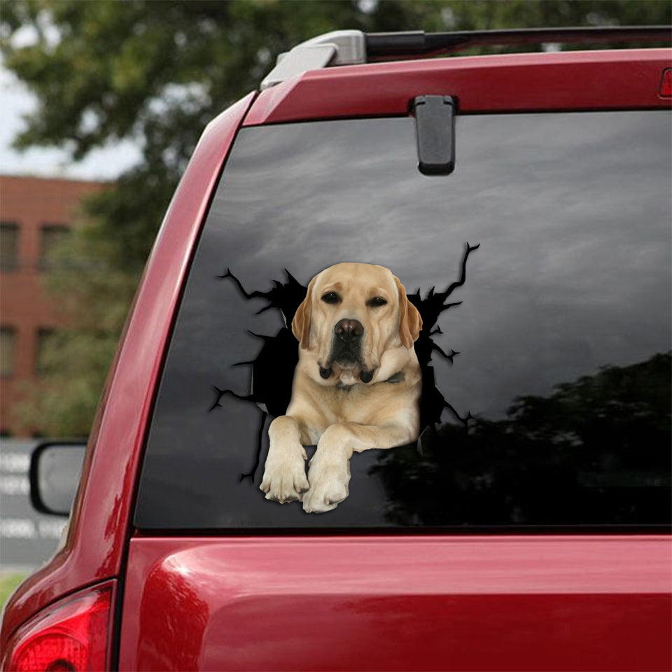 [sk1921-snf-tpa]-labrador-crack-car-sticker-dogs-lover