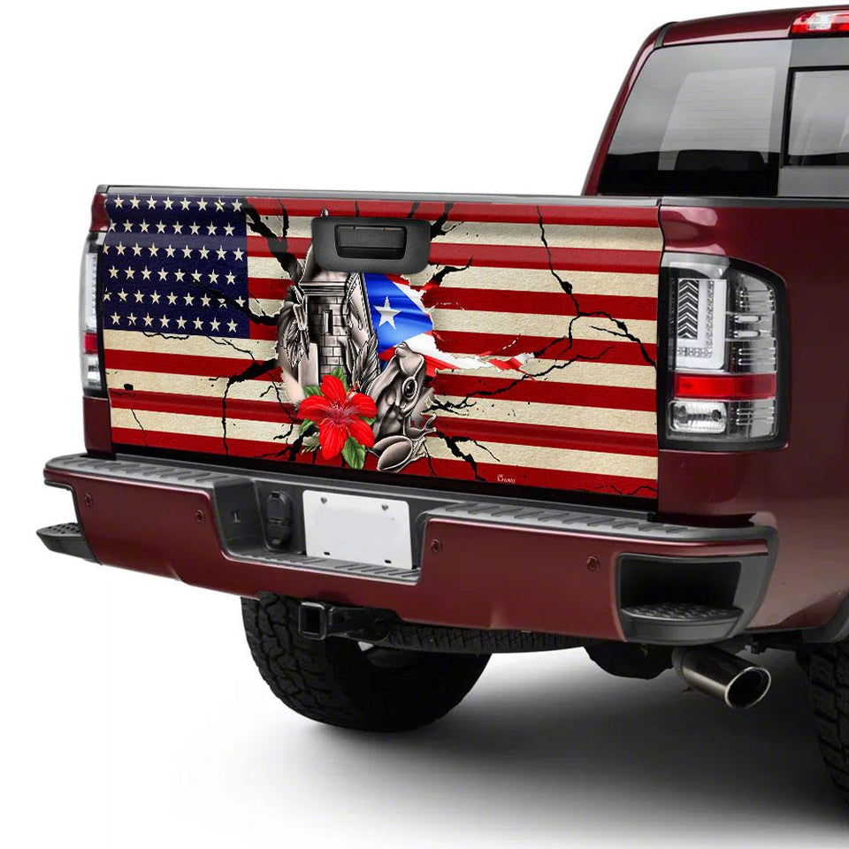 Puerto Rico truck Tailgate Decal Sticker Wrap Tailgate Wrap Decals For Trucks
