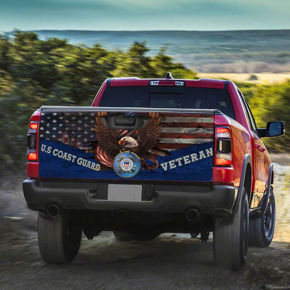 U.s Coast Guard Veterans truck Tailgate Decal Sticker Wrap Tailgate Wrap Decals For Trucks