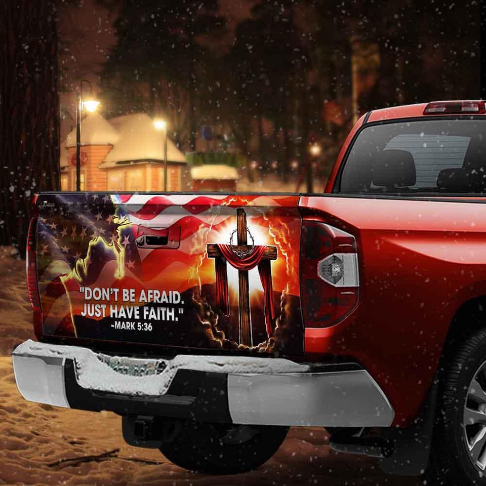 God Jesus Christian American truck Tailgate Decal Sticker Wrap Tailgate Wrap Decals For Trucks
