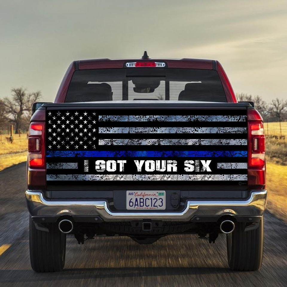 The Blue Thin Line I Got Your Struck Tailgate Decal Sticker Wrap Tailgate Wrap Decals For Trucks