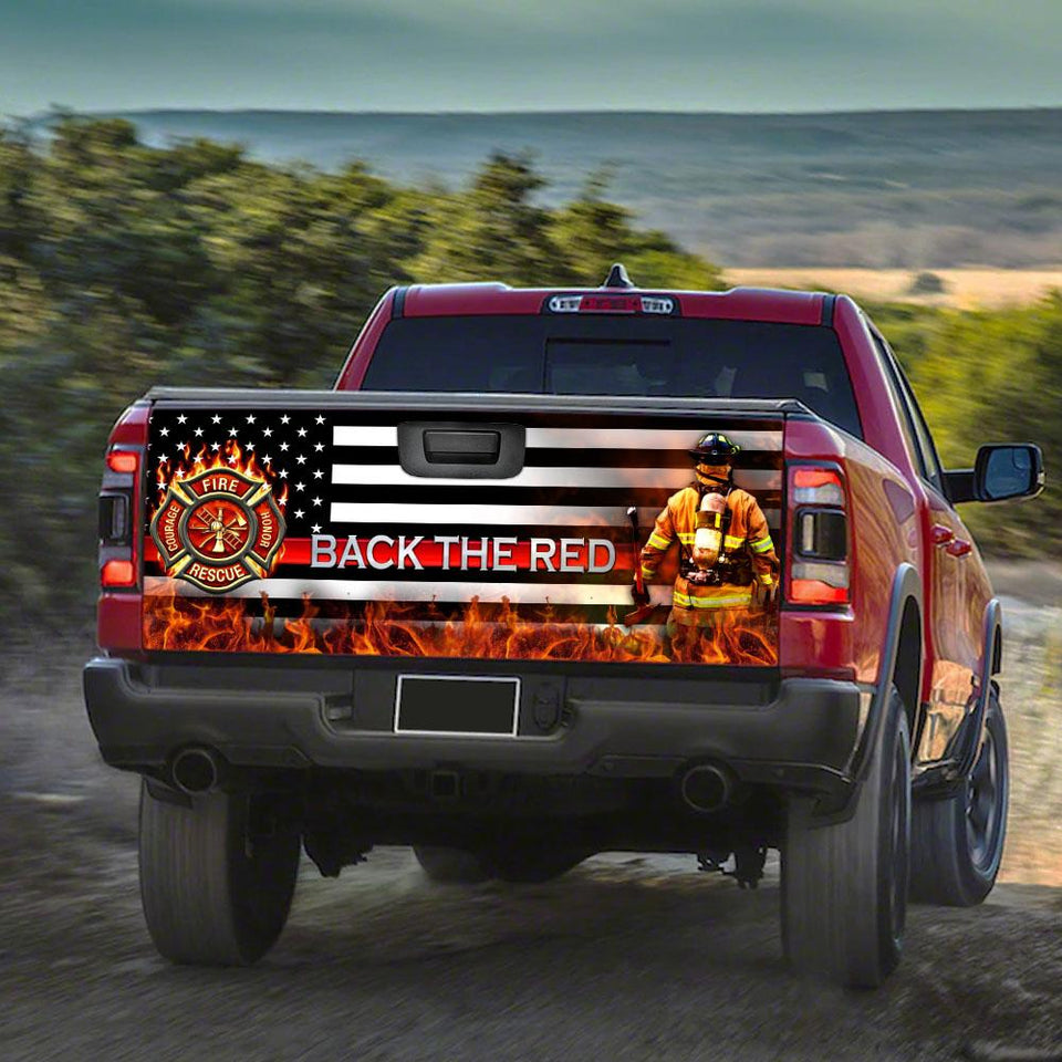 Firefighter Back The Rtruck Tailgate Decal Sticker Wrap Tailgate Wrap Decals For Trucks