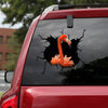 [sk1663-snf-tnt]-flamingo-crack-car-sticker-animals-lover