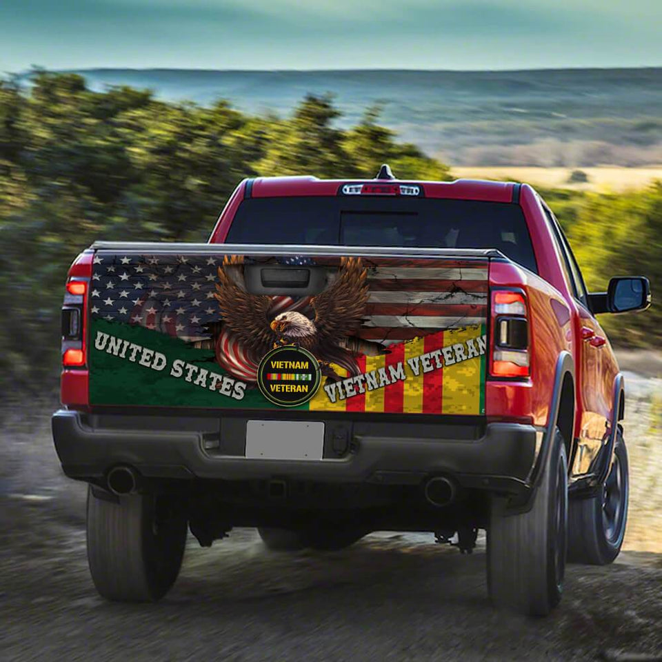 United States Vietnam Veterans truck Tailgate Decal Sticker Wrap Tailgate Wrap Decals For Trucks
