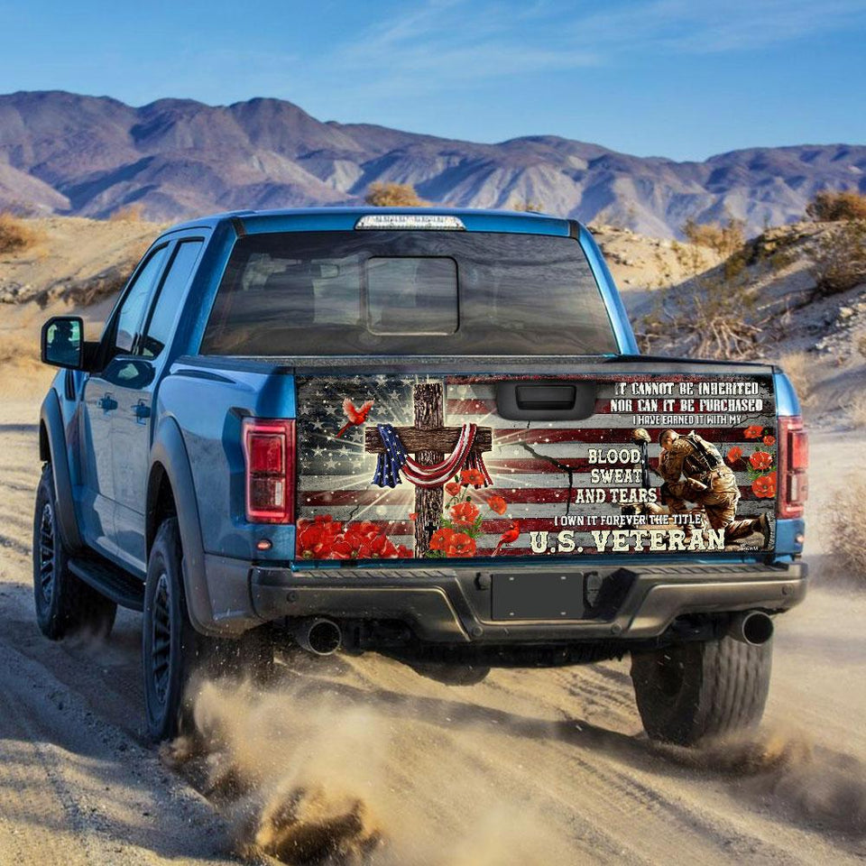Forever The Title Veterans truck Tailgate Decal Sticker Wrap Veteran Day Veteran Gifts Veteran Decoration Idea Tailgate Wrap Decals For Trucks