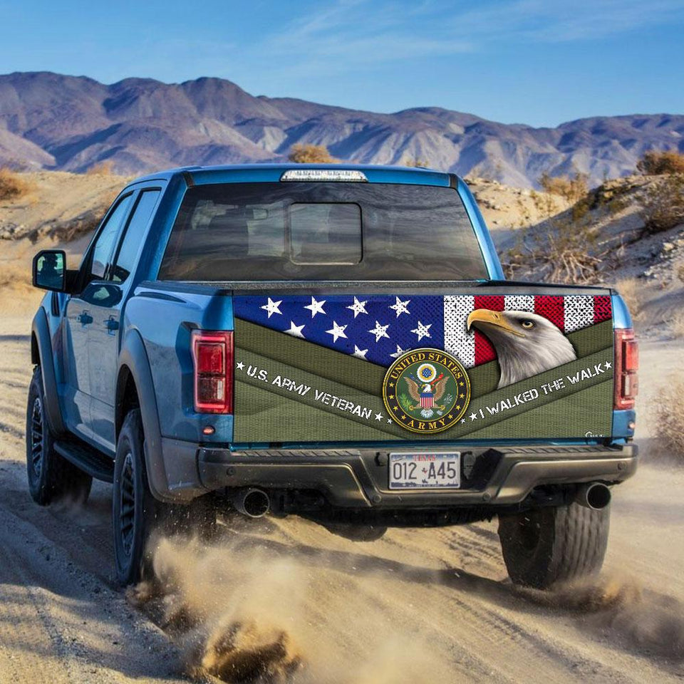 U.s. Army Veteran I Walked The Watruck Tailgate Decal Sticker Wrap Tailgate Wrap Decals For Trucks