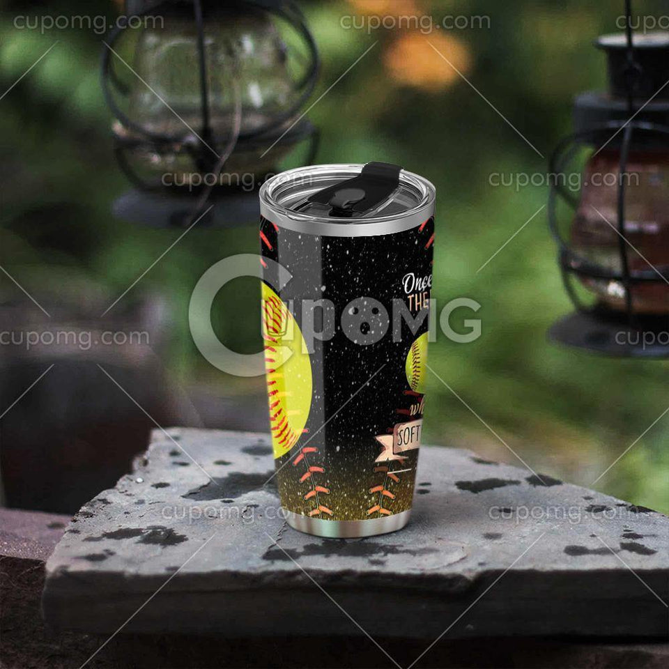 A Girl Who Loved Softball And Books Tumbler 20oz DBX1748