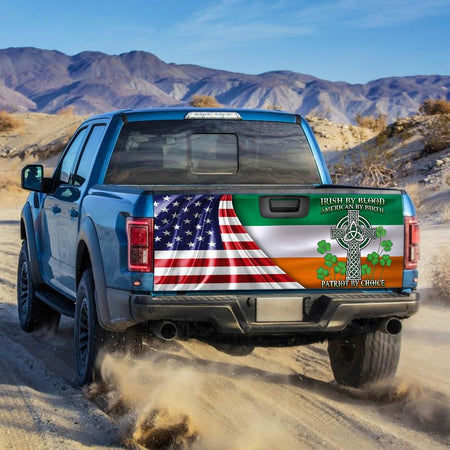 Irish American Patrico truck Tailgate Decal Sticker Wrap Irish By Blood American By Birth Patriot By Choice Tailgate Wrap Decals For Trucks