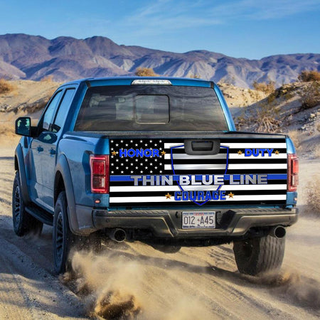 Thin Blue Line truck Tailgate Decal Sticker Wrap Tailgate Wrap Decals For Trucks