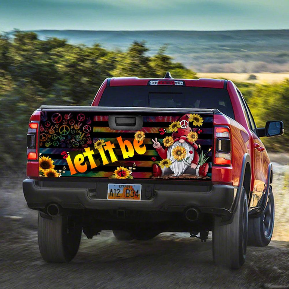 Gnome Happy Peace truck Tailgate Decal Sticker Wrap Let It Be Tailgate Wrap Decals For Trucks