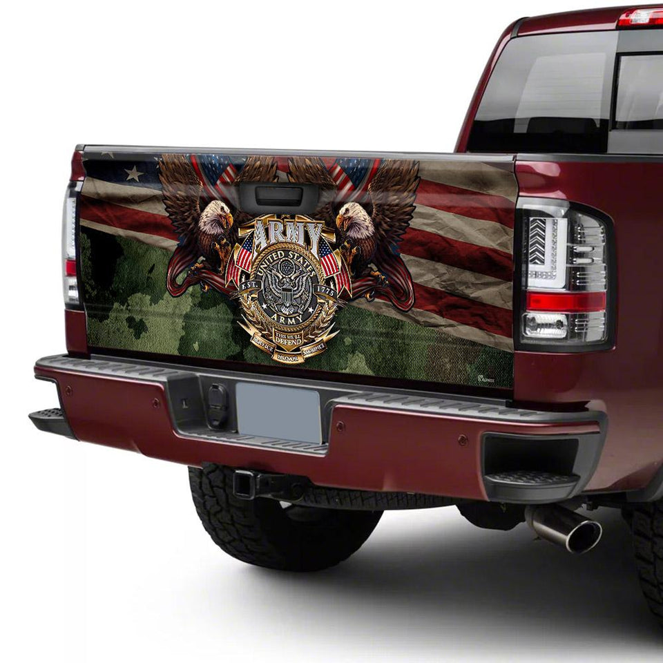 United States Army Veteran American Truck Tailgate Decal Sticker Wrap Tailgate Wrap Decals For Trucks