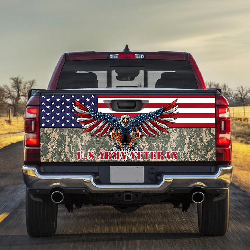 Us Army Veteran American Truck Tailgate Decal Sticker Wrap Tailgate Wrap Decals For Trucks
