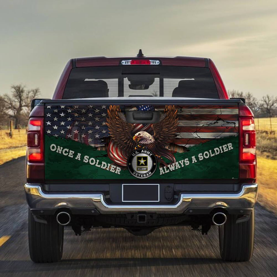 U.s Army Veteran Soldier truck Tailgate Decal Sticker Wrap Tailgate Wrap Decals For Trucks