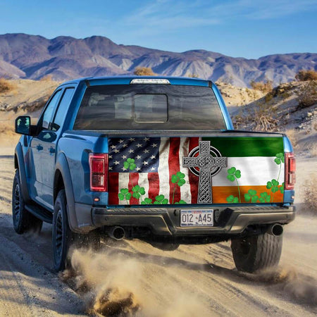 Irish American Celtic Knot truck Tailgate Decal Sticker Wrap Tailgate Wrap Decals For Trucks