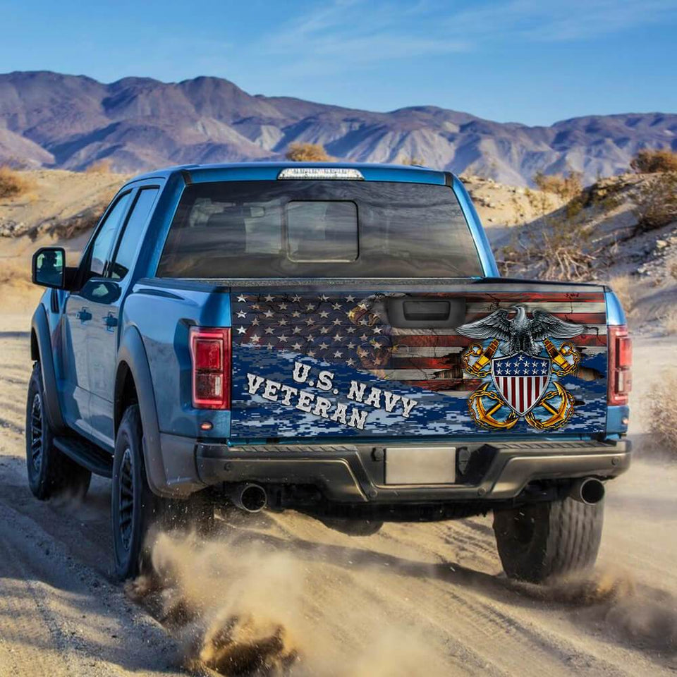 Truck Tailgate Decal Sticker Wrap Navy Veteran Tailgate Wrap Decals For Trucks