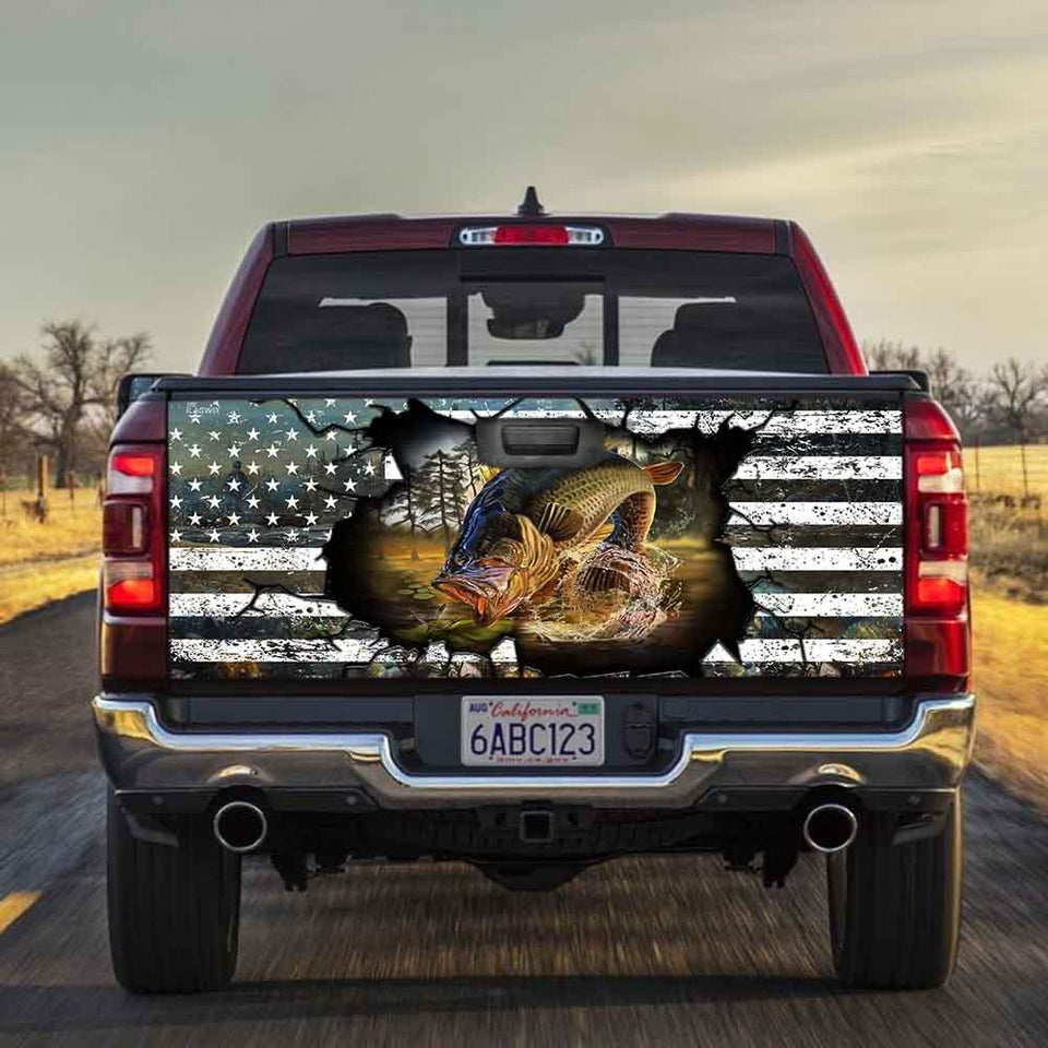 Fishing American truck Tailgate Decal Sticker Wrap Tailgate Wrap Decals For Trucks
