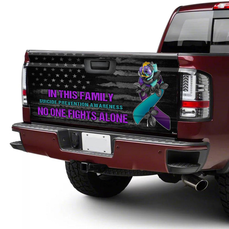 Suicide Prevention Awareness No One Fights Alotruck Tailgate Decal Sticker Wrap Tailgate Wrap Decals For Trucks