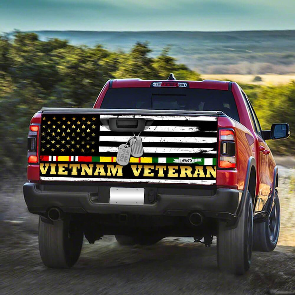 Vietnam Veteran American truck Tailgate Decal Sticker Wrap Tailgate Wrap Decals For Trucks