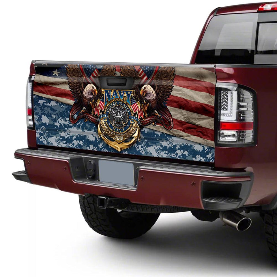 Us Navy Veteran American Truck Tailgate Decal Sticker Wrap Tailgate Wrap Decals For Trucks