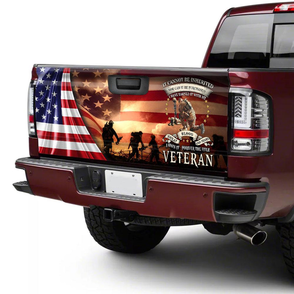 Forever The Title Veterans truck Tailgate Decal Sticker Wrap Veteran Day Veteran Gifts Veteran Decoration Idea Tailgate Wrap Decals For Trucks