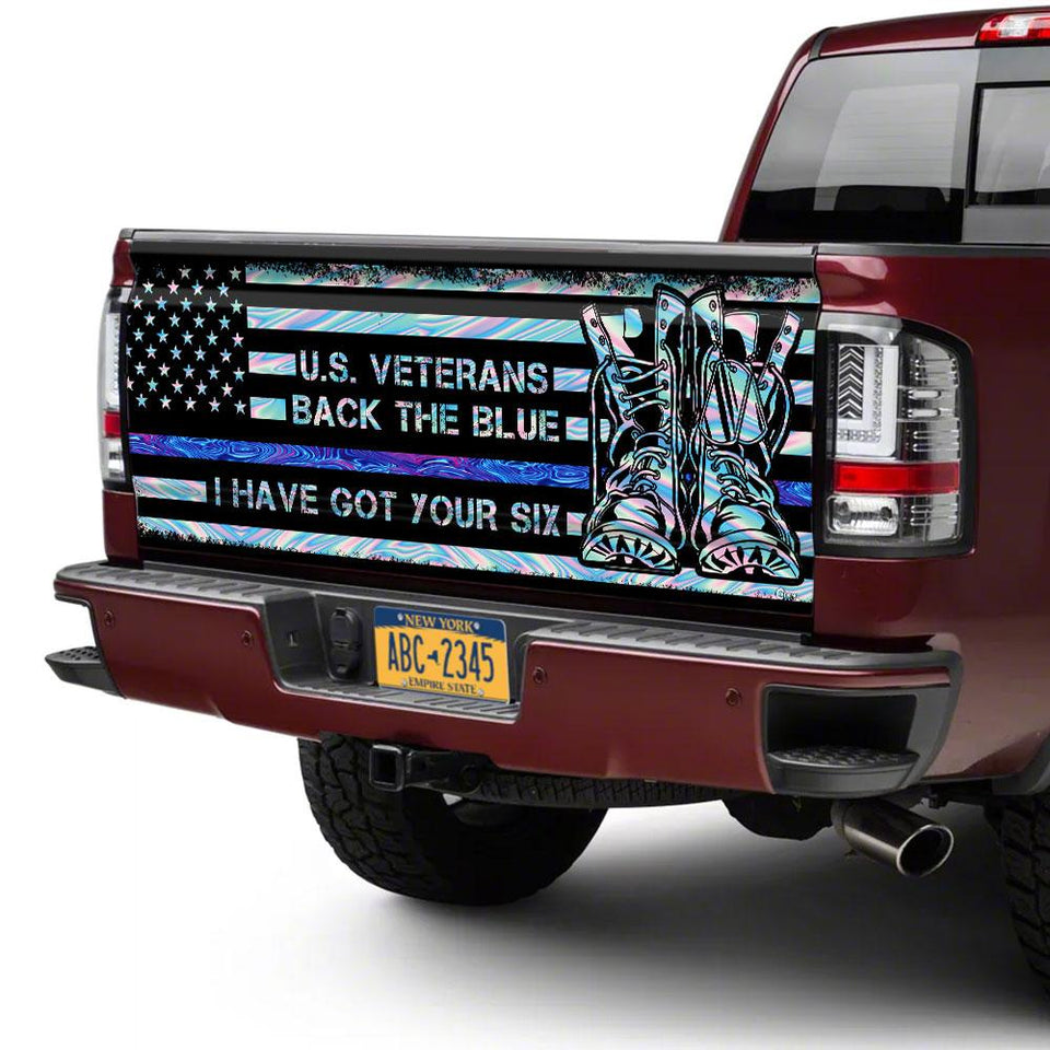 U.s. Veteran Back The Blue truck Tailgate Decal Sticker Wrap Tailgate Wrap Decals For Trucks