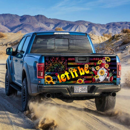 Gnome Happy Peace truck Tailgate Decal Sticker Wrap Let It Be Tailgate Wrap Decals For Trucks