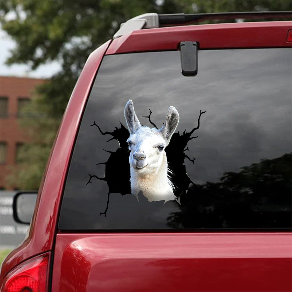 Funny Llama Crack Sticker Album Lovely Decal Cute Gifts For Girlfriend - General die-cut waterproof vinyl sticker decal
