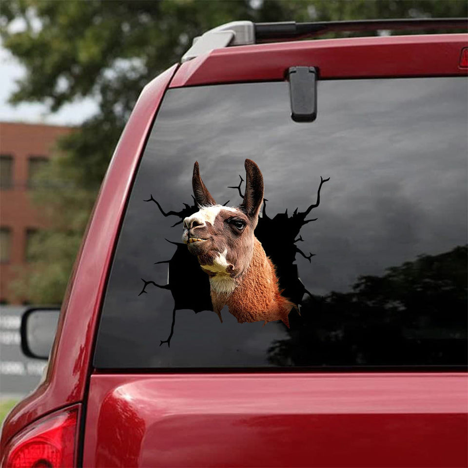 Funny Llama Crack Decor Decal Funny Faces Small Stickers Best Gifts For Men 2020 - General die-cut waterproof vinyl sticker decal