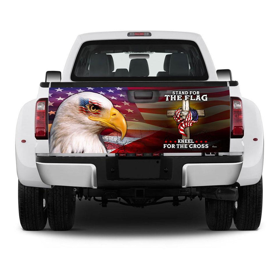 Stand For The Flag Kneel For The Cross truck Tailgate Decal Sticker Wrap Tailgate Wrap Decals For Trucks