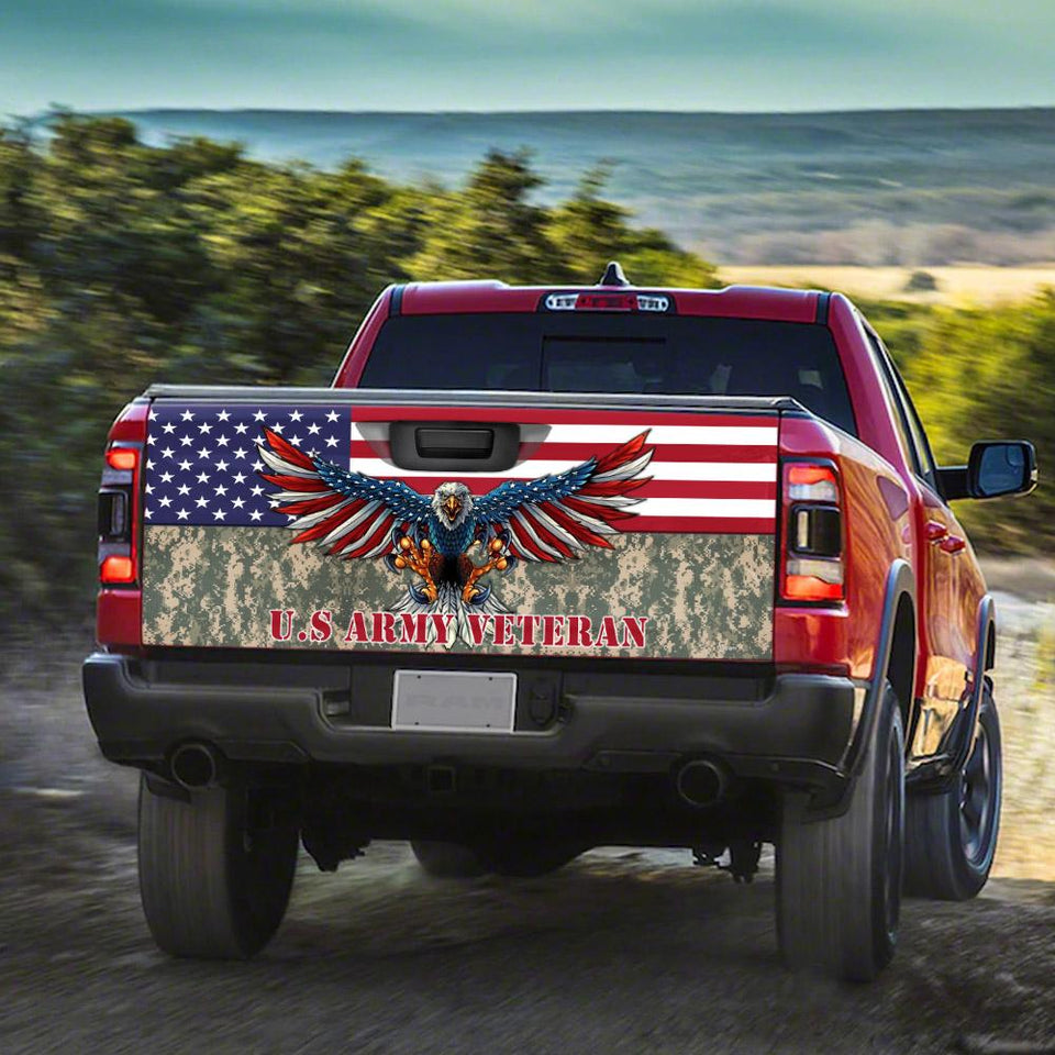 Us Army Veteran American Truck Tailgate Decal Sticker Wrap Tailgate Wrap Decals For Trucks