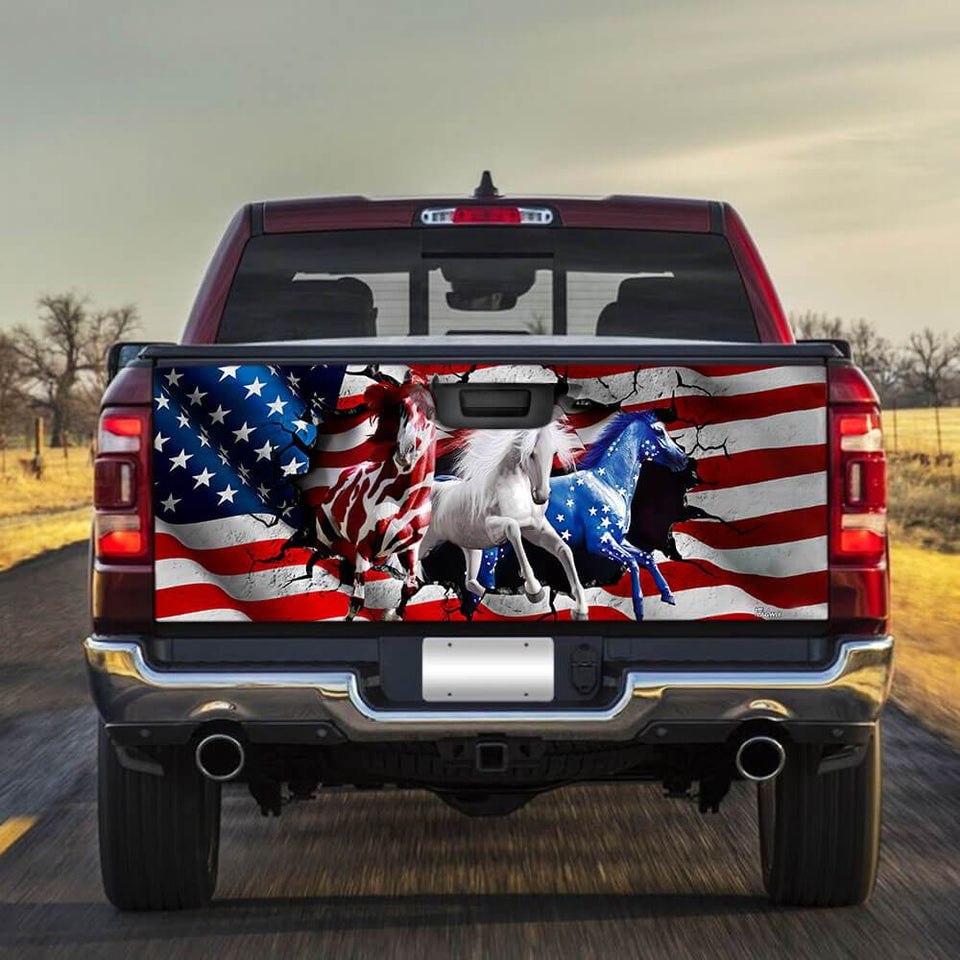 Horse American Patrico truck Tailgate Decal Sticker Wrap Tailgate Wrap Decals For Trucks