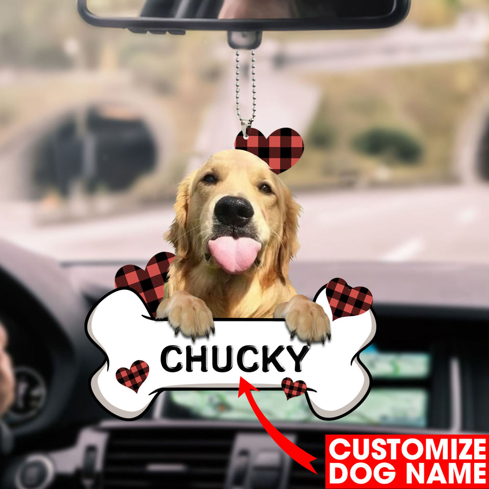 Golden Retriever Car Ornaments Funny Car Decorate Funny Gifts For Men - Dog Lovers holiday keepsake Christmas tree hanging ornament preview