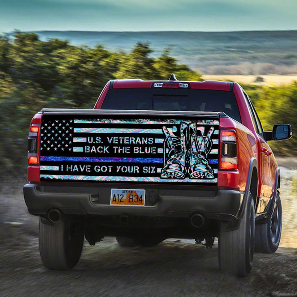 U.s. Veteran Back The Blue truck Tailgate Decal Sticker Wrap Tailgate Wrap Decals For Trucks