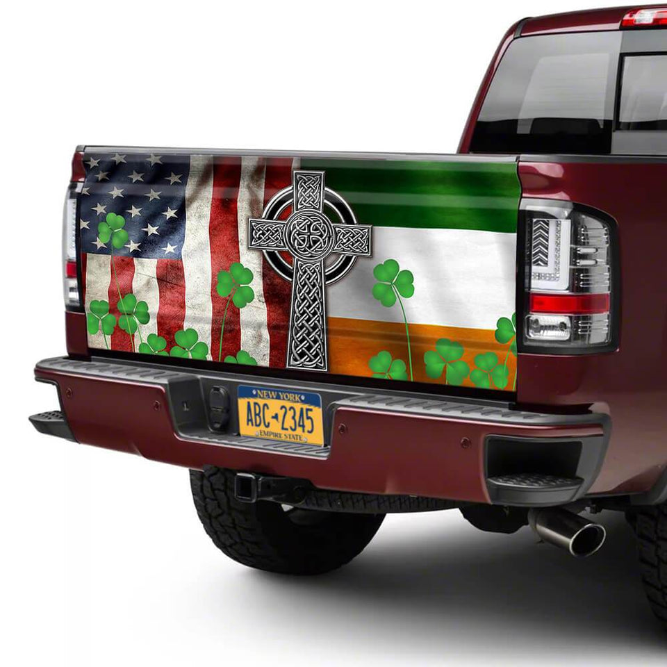 Irish American Celtic Knot truck Tailgate Decal Sticker Wrap Tailgate Wrap Decals For Trucks